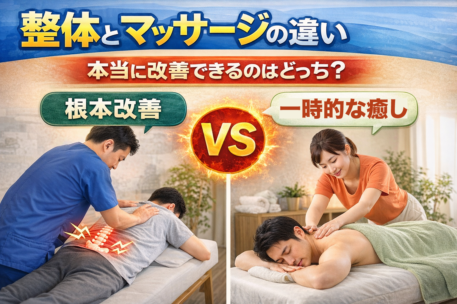 整体とマッサージの違い｜本当に改善できるのはどっち？